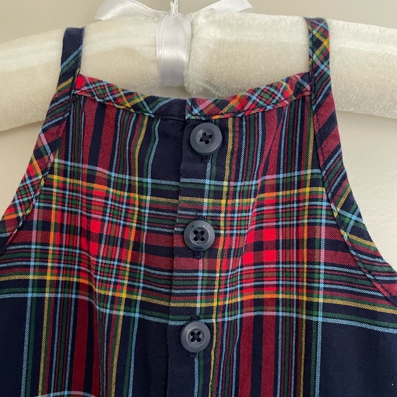 Hanna Andersson navy plaid romper, size 6-12m - Picture 4 of 7